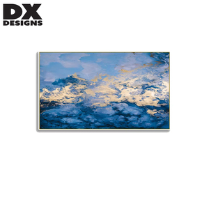 Dipinto Astratto su Tela Blu, Quadro a <span class=keywords><strong>Olio</strong></span> con Cornice per Decorazione Murale Camera da Letto - Product Image 1