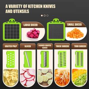 Coupe-légumes manuel multifonctionnel, <span class=keywords><strong>hachoir</strong></span> à légumes, oignon, trancheuse à légumes, <span class=keywords><strong>hachoir</strong></span>, 12 pièces avec récipient, durable - Product Image 6