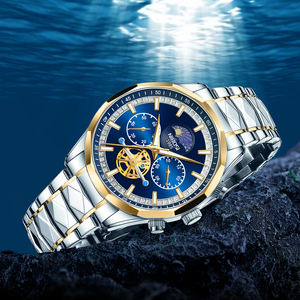 Reloj de Cuarzo Modelo 2656 para Hombre, Elegante Caja de Aleación, Correa de Acero Inoxidable, Cronógrafo, Estilo Deportivo y de Negocios, Esfera Antigua - Product Image 4