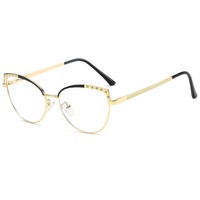 V-187 Nouveauté 2025 Lunettes de mode œil-de-chat métalliques plates pour hommes et femmes