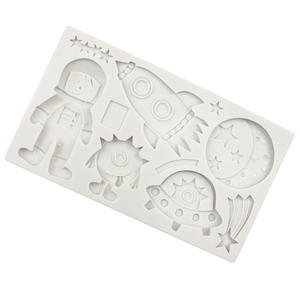 Moules à Fondant d'astronaute, fusée, espace robotique, avion, moules en Silicone pour <span class=keywords><strong>la</strong></span> décoration <span class=keywords><strong>de</strong></span> gâteaux, moule à chocolat - Product Image 4