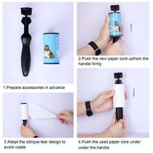 Remplacement de la poussière extra collante domestique avec poignée en plastique à 2 rouleaux avec un mouvement de roulement rapide et facile pour la fourrure et les vêtements d'animaux domestiques - Product Image 6