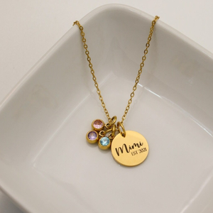 Ingrosso collana <span class=keywords><strong>Mimi</strong></span> personalizzata di alta qualità <span class=keywords><strong>gioielli</strong></span> Birthstone 18k placcato oro 316l in acciaio inox nome ciondolo collana - Product Image 5