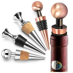 Metal Alloy Champagne Red Wine Bottle Cork Stoppers Hot Selling Custom New Products Plugger Cocktail Bottle Stoppers