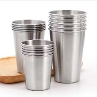 Gobelets en métal écologiques de 12 oz, 160 oz, 4 paquets, portables, à paroi simple, en acier inoxydable 304, gobelet à pint argenté pour la Russie Krusovice