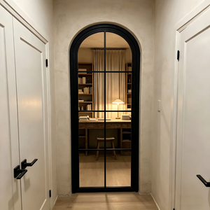 Porte battante intérieure minimaliste cintrée, cadre en acier sur mesure avec verre personnalisé, style personnalisé pour la <span class=keywords><strong>rénovation</strong></span> intérieure - Product Image 6