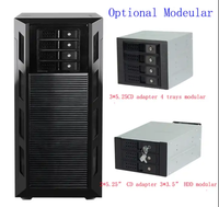 Prix d'usine en alliage d'aluminium mi-tour ordinateur de bureau boîtier ATX boîtier PC de jeu avec ventilateur en stock