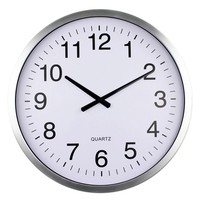 Horloge murale circulaire en métal de 20 pouces, horloge à quartz domestique, montre murale, mouvement silencieux, mouvement d'horloge à quartz