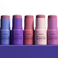 Emballage personnalisé en plastique rond mat pour baume à lèvres, crème solaire, blush, stick, flacon vide avec logo