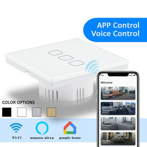 Interrupteur intelligent Wi-Fi 220V USA en verre trempé de luxe pour panneau de contrôle domestique Zwave, sans neutre, pour prises murales miniatures - Product Image 2
