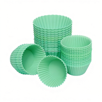 CHINFAI Moules à gâteaux en silicone antiadhésif multicolores sans BPA, faciles à nettoyer, réutilisables, pour cupcakes et muffins