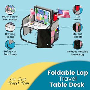 Muestra Gratuita de Bandeja de Viaje para Niños, Bandeja para Asiento de Coche para Niños Pequeños, Mesa para Coche para Niños con Malla, Bandeja de Actividades Lateral para Asiento de Coche para Niños, Tablero de Dibujo - Product Image 5