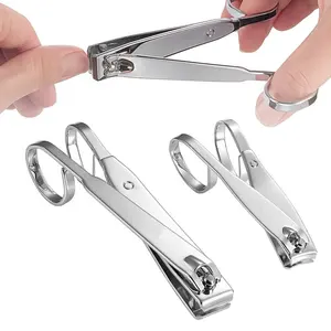 Professional Nail Clipper Scissor Style Grip Carbon Steel Sharp Fingernails & Toenails Cutter with Metal Case
