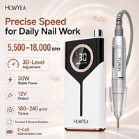 Machine à ongles rechargeable, perceuse à ongles électrique sans fil portable avec écran LCD pour manucure acrylique et gel