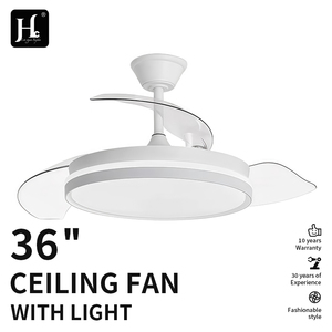 Ventilateur de plafond LED blanc moderne à 3 pales, moteur DC, télécommande, intensité variable, 3000K/4000K/6000K, en plastique, disposition Agi32, montage sur tige, pour salon - Product Image 3