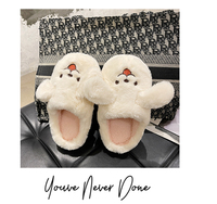 Vente chaude PP Coton Rempli Animal En Peluche Chien Pantoufles Super Doux En Peluche Personnalisé Souriant Blanc Longues Oreilles Enfants Femmes Cadeaux