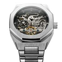 Montre Forsining de Luxe Automatique Mécanique pour Homme, Bracelet en Acier Inoxydable, Squelette, Vente Chaude Directe Usine Chine, OEM