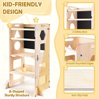 Faltbarer hölzerner Küchen hocker Helfer Blackboard Tower für 1 bis 3 Jahre alte Kinder stehen Lernen Sie perfektes Geschenk für Baby