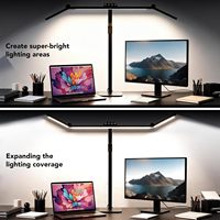 Lampe de bureau LED à col de cygne réglable de 28,2 pouces avec base, lampe d'architecte à intensité variable et protectrice des yeux pour le bureau et l'étude