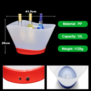 Rgb sạc LED Light Up nhựa ICE Bucket chất lượng hàng đầu 12 lít vodka và nước giải khát Quà tặng khuyến mãi - Product Image 2