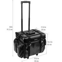 Valise à roulettes souple pour maquilleur, grande capacité, avec logo personnalisé, et ensemble gratuit de sacs en filet