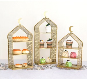 Décoration de table islamique pour le <span class=keywords><strong>Ramadan</strong></span>, étagères à fruits, à gâteaux et à nourriture, forme de mosquée, support à gâteaux en métal, décoration du <span class=keywords><strong>Ramadan</strong></span> - Product Image 6