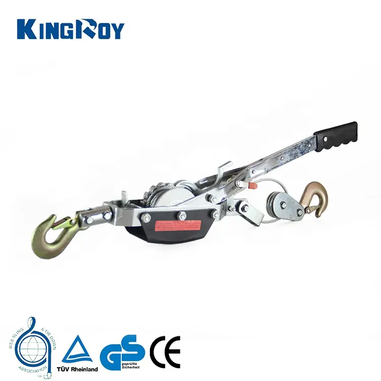 Kingroy 2.5ton dia4.8mm * 2.2m واحدة والعتاد خطافات مزدوجة المحمولة اسئلة اليد تأتي على طول مجتذب