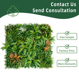 Pq72 taman vertikal disesuaikan dedaunan dinding plastik daun hijau dinding buatan Boxwood panel hijau tanaman latar belakang - Product Image 2