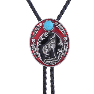 Vente en gros à bas prix <span class=keywords><strong>Cravate</strong></span> bolo vintage motif loup Western <span class=keywords><strong>Cowboy</strong></span> Southwest Fashion Silver Country cuir Turquoise Bolo <span class=keywords><strong>Cravate</strong></span> - Product Image 4