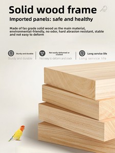 Gabbia per <span class=keywords><strong>Pappagalli</strong></span> Panoramica Deluxe in Legno Massello e Vetro, Anti-Fuga, Anti-Schizzi, Stile Villa, Grande Formato per Ara, <span class=keywords><strong>Pappagalli</strong></span> Grigio, <span class=keywords><strong>Pappagalli</strong></span> Monacello - Product Image 4