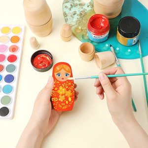 Poupée russe <span class=keywords><strong>en</strong></span> <span class=keywords><strong>bois</strong></span> non peinte, poupée gigogne à faire soi-même, poupée gigogne non finie à <span class=keywords><strong>peindre</strong></span>, cadeaux - Product Image 4