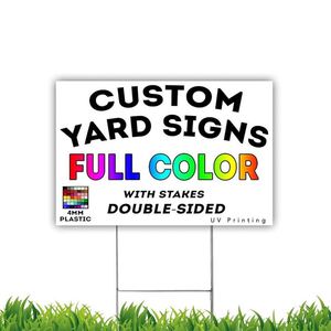 Waterproof UV Resistant Eco-Friendly Durable Lightweight Double Sided <b>Custom</b> Print Yard Sign H-stakes for Holiday Seasonal Decor - Product Image 5