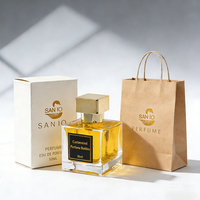 Flacon de parfum carré en verre de 50 ml, forme cube unique, avec vaporisateur fin pour mélange de parfums DIY