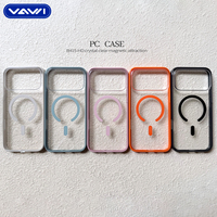 VAWI B415 Coque rigide en PC haute qualité et haute transparence pour iPhone 13 14 15 16 17 Pro Max, antichoc, magnétique, transparente