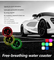 Logo de voiture LED Bouteille d'eau pour boisson Tapis de tasse USB Rechargeable Intelligent Colorful Luminous Coaster RGB coloré