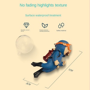 Nhựa bền Aquarium trang trí phụ kiện huỳnh quang Dễ thương Máy ảnh Diver với dòng mỏng và treo bóng - Product Image 4