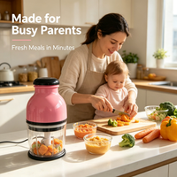 Hachoir Électrique Multifonctionnel pour Aliments Bébé, Mixeur Vapeur, Machine à Purée, Lame en Acier Inoxydable 250W - Grande Vente