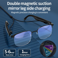 Lunettes Audio Intelligentes IA Bluetooth 6.0, Casque Sans Fil à Oreille Ouverte, Musique Stéréo, Appels, Contrôle Tactile, Verres Photochromiques