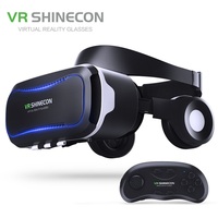 Casque VR Shinecon Cool VR Box de Réalité Virtuelle Prise en Charge 4.7''~6.5'' Android & iOS Regarder des Films 3D Lunettes VR 2K Avec Casque Hi-Fi
