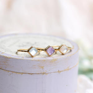 Изысканный дизайн минималистский 925 стерлингового серебра ювелирные изделия квадратный натуральный аметист кольцо с бриллиантом-бампер для мобильного телефона RI166-<span class=keywords><strong>M</strong></span> - Product Image 2