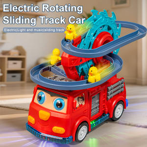 Juguete de Tren Eléctrico de Alta Calidad en Oferta, con Música y Luces para Niños, Juego de Toboganes de Plástico Resistente, Pato y Camión de Bomberos - Product Image 2