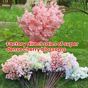 Fleurs artificielles en soie à 3 branches, branche de cerisier en fleurs, 110 cm de long, floraison gracieuse, branche de sakura artificielle à 3 branches - Product Image 6