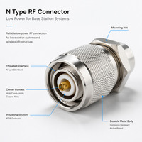 Conector Coaxial RF Macho Tipo N de Baja Potencia EvolE Tech EVOL-128, 50 Ohmios, DC-11GHz, Pin de Cobre Chapado en Oro para Estación Base de Telecomunicaciones