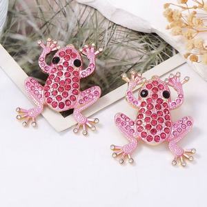 Trendy Women's Rhinestone Frog Earrings Gold Plated Alloy Cute <b>Animal</b> Shape for Parties Personalized Fashion Accessory - Product Image 6