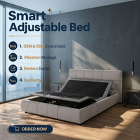 Lit inclinable moderne à gravité zéro avec télécommande, cadre métallique intelligent, réglable, pour chambre à coucher