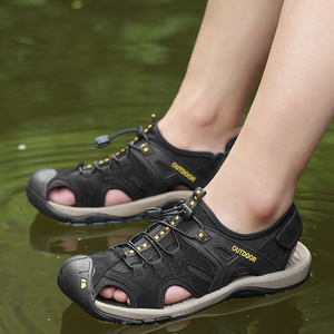 Nouvelles sandales de randonnée <span class=keywords><strong>grande</strong></span> <span class=keywords><strong>taille</strong></span> pour hommes, chaussures de trekking plates décontractées d'été - Product Image 5