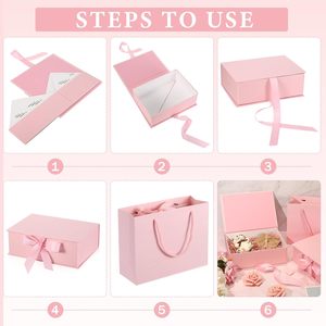 Sang Trọng Lá Nắp Ribbon Giấy Hộp Quà Tặng Đóng Mở Phù Dâu Đề Nghị Hộp Quà Tặng Cho Đám Cưới Sinh Nhật Kinh Doanh Hoặc Giáng Sinh - Product Image 3