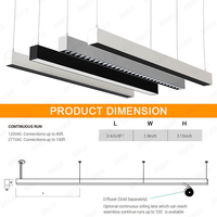 Lampe linéaire carrée LED moderne en aluminium pour table de billard, idéale pour les supermarchés, bureaux et ateliers intérieurs