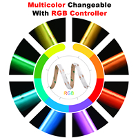 Tira de Luces LED COB RGB RGBW RGBCCT COXOSTAR, 12 Voltios 24 Voltios, Flexible, Fácil Instalación, Cortable, para Iluminación Decorativa