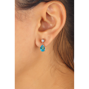 ขายส่งเครื่องประดับ CZ zircon หินหยดน้ำจี้ต่างหู925เงินสเตอร์ลิงเครื่องประดับจากไก่งวง - Product Image 2